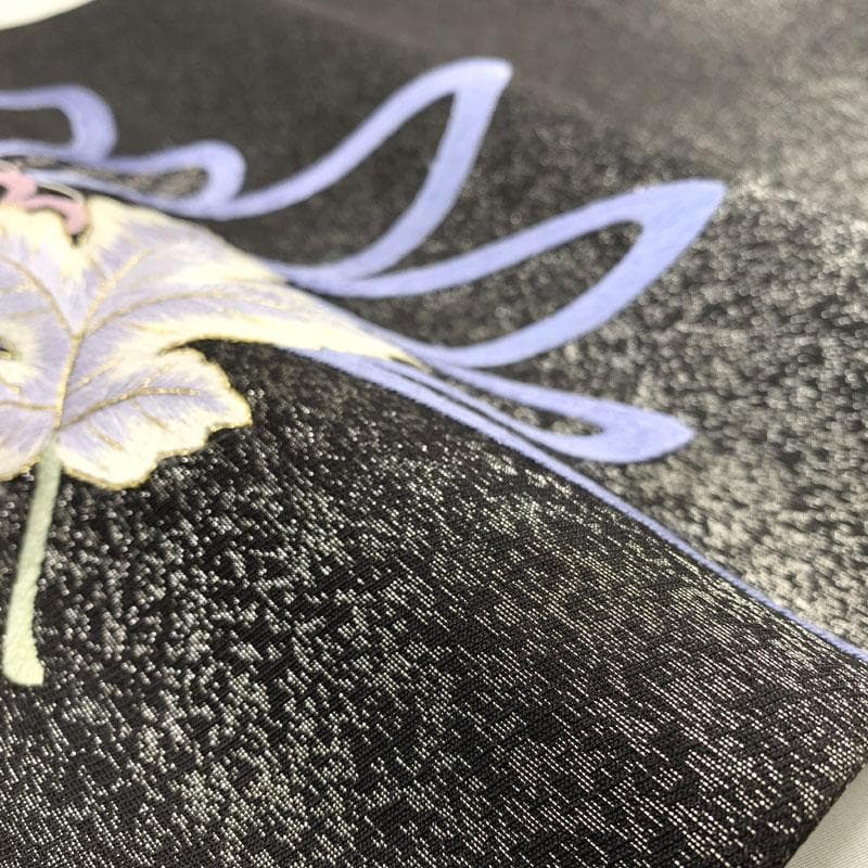 511my11◇汕頭刺繍 相良刺繍 銀通し 花文様 お太鼓柄 袋帯◇美品