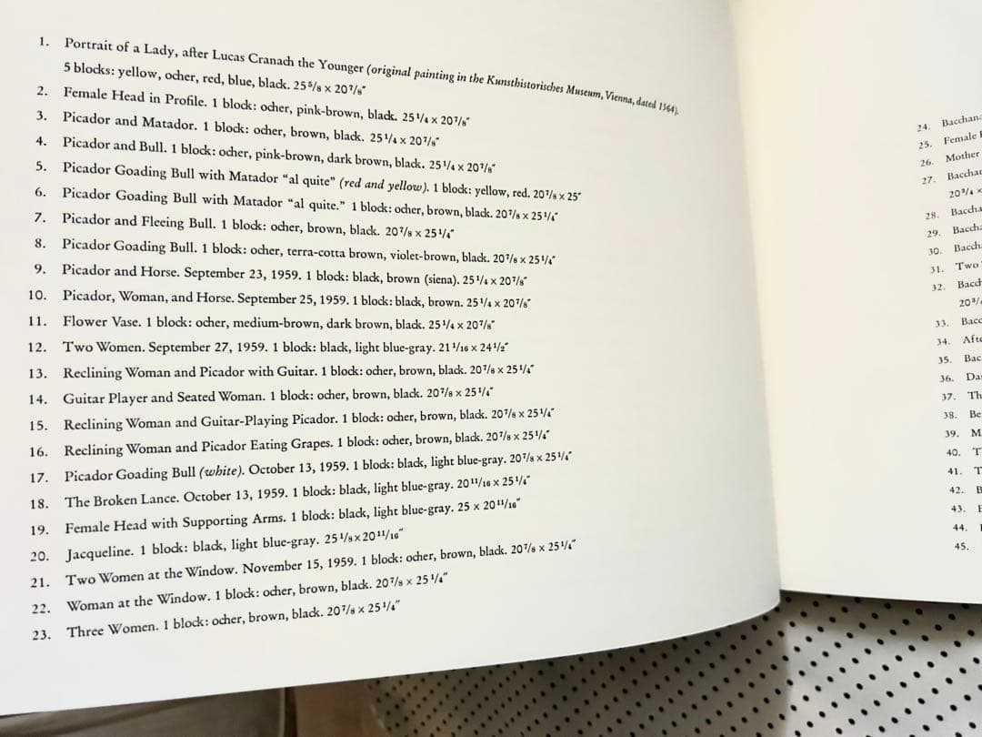 Picassoピカソ リノリウムカット 大きな画集全ページ質感の良い厚紙印刷