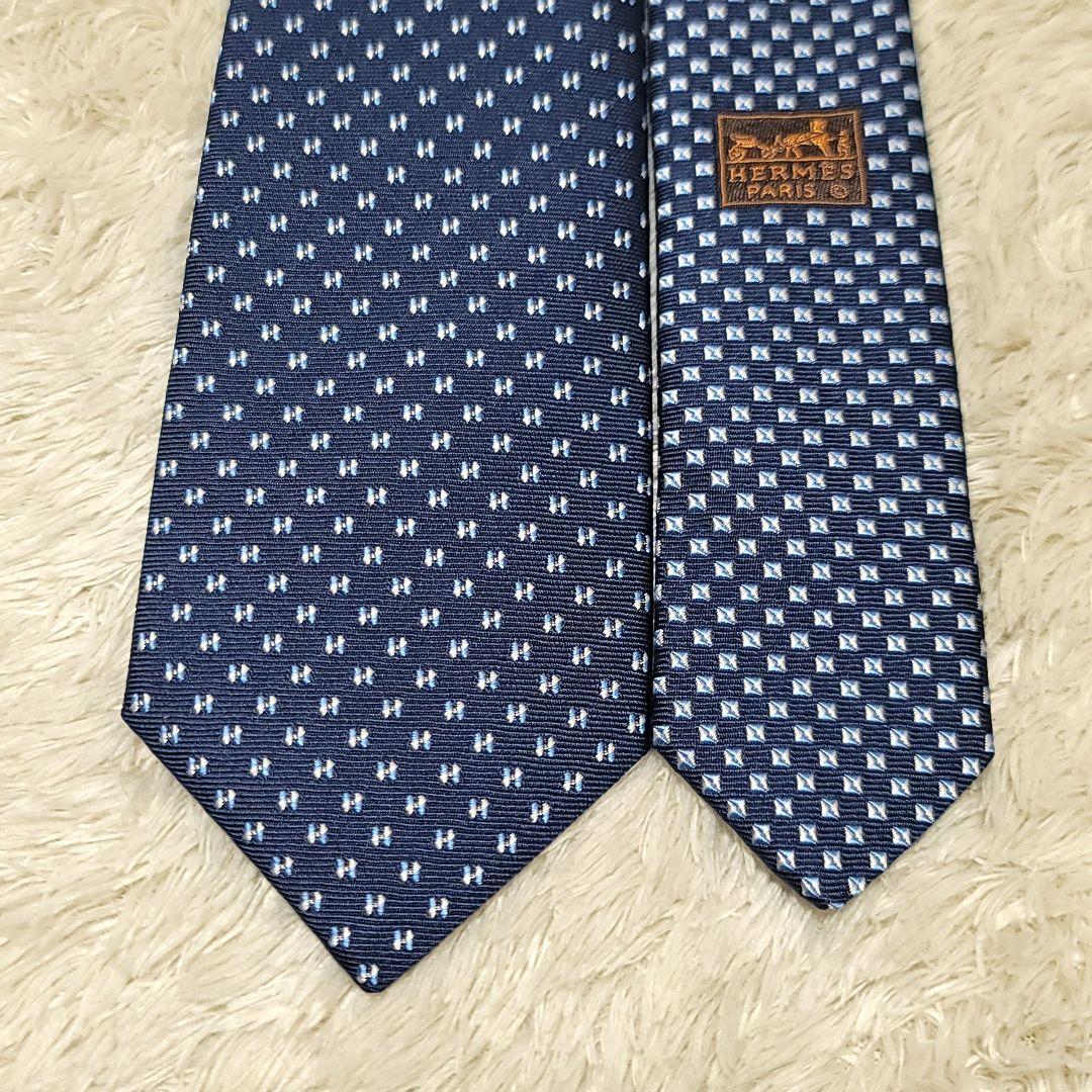 極美品✨HERMES エルメス ネクタイ Hメドール H柄 2023秋冬モデル