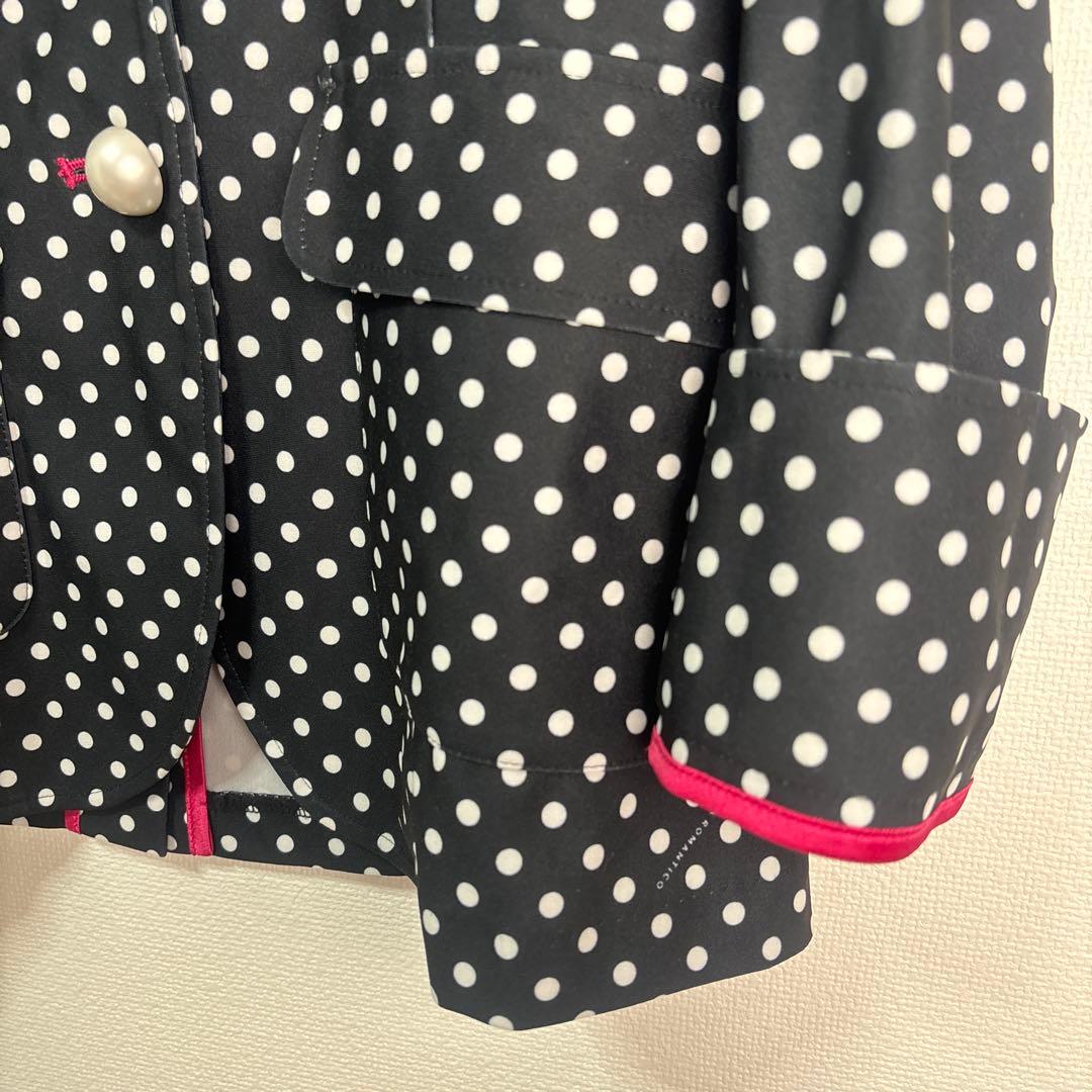 美品 レジィーナロマンティコ ドット柄 テーラードジャケット パールボタン 38