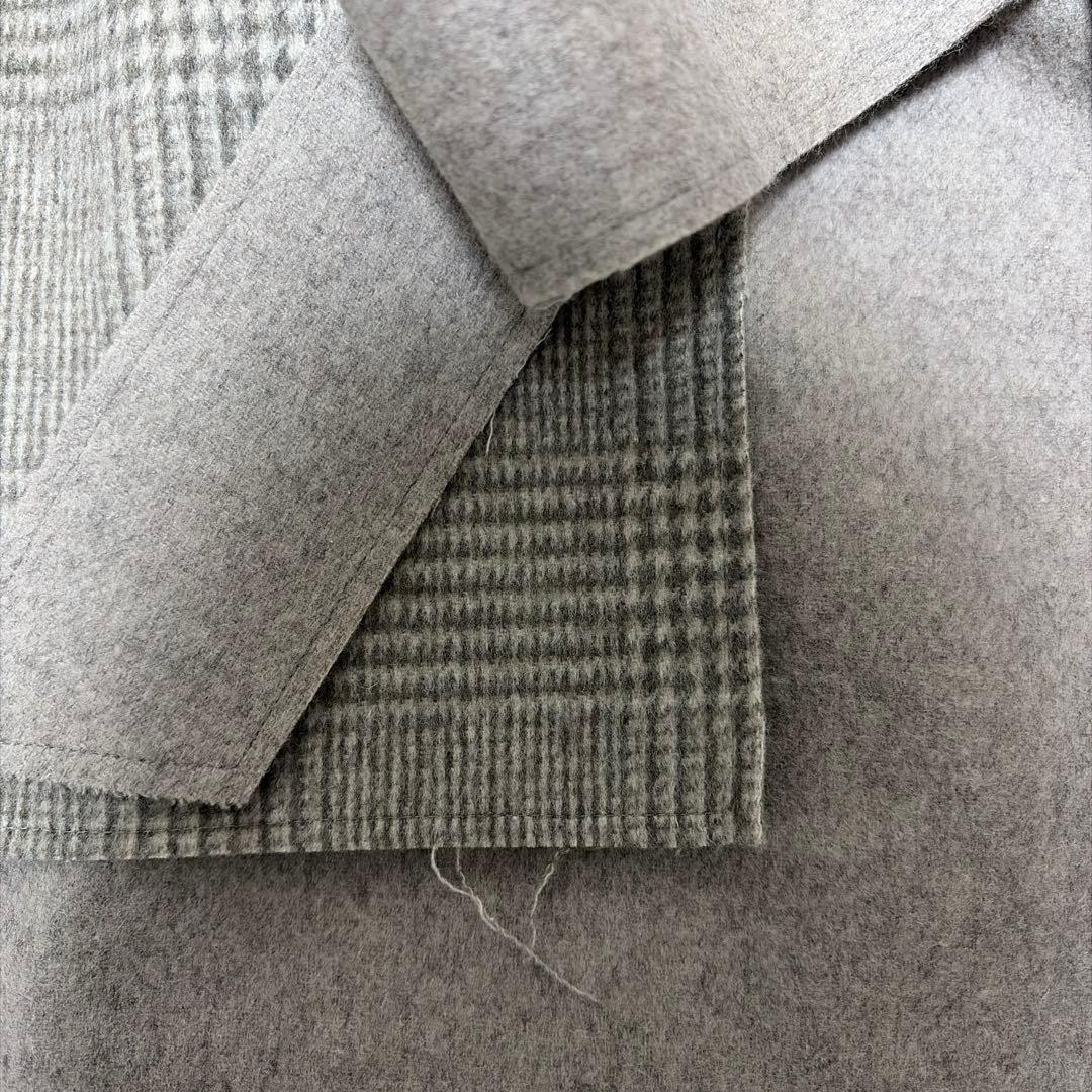 【美品】ヨリ yori リバーシブル　グレンチェックジレ ポンチョ