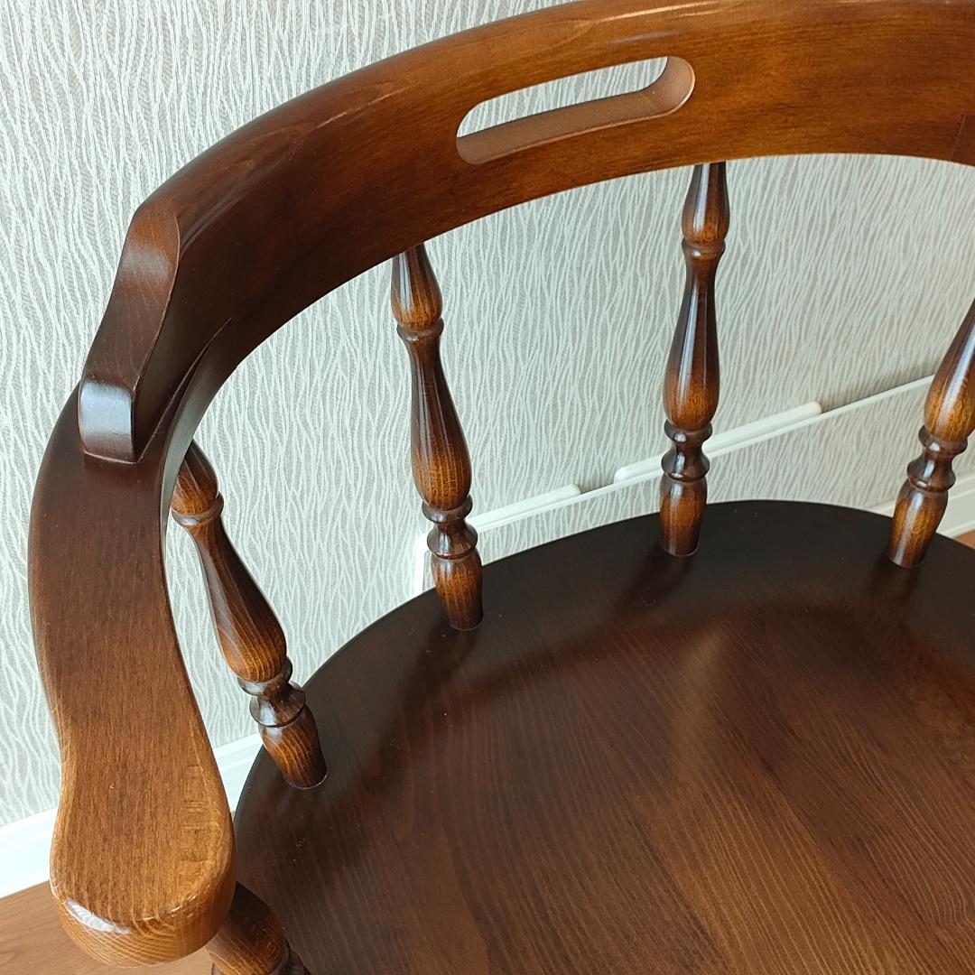 〈美品〉キツツキ　アームチェア　キャプテン　持ち手　ろくろ脚