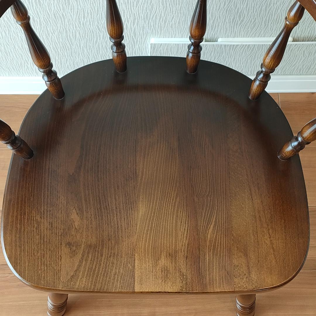 〈美品〉キツツキ　アームチェア　キャプテン　持ち手　ろくろ脚