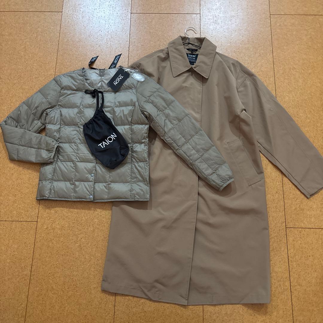 新品 タグ付　タイオン バルカラーコート ダウンジャケットSET ベージュ　S