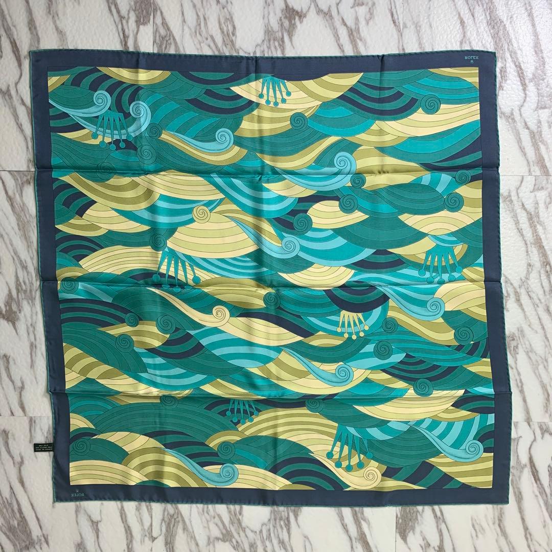 希少 ROLEX スカーフ 大判 フランス製 シルク100% 非売品 美品 王冠