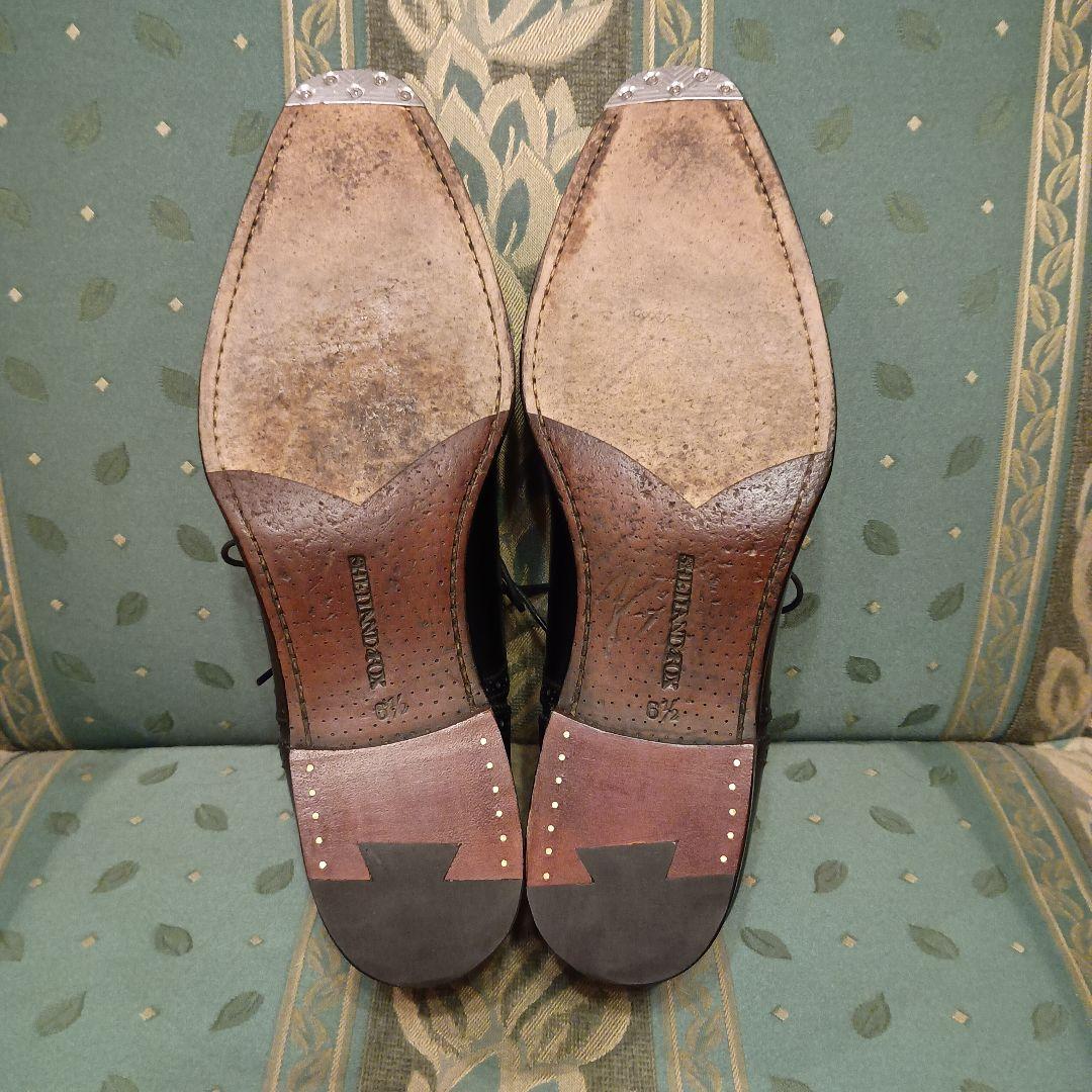 【SHETLANDFOX】クォーターブローグ 黒　　24.5cm