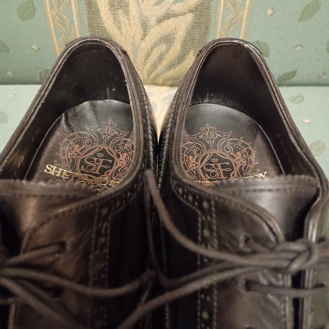 【SHETLANDFOX】クォーターブローグ 黒　　24.5cm