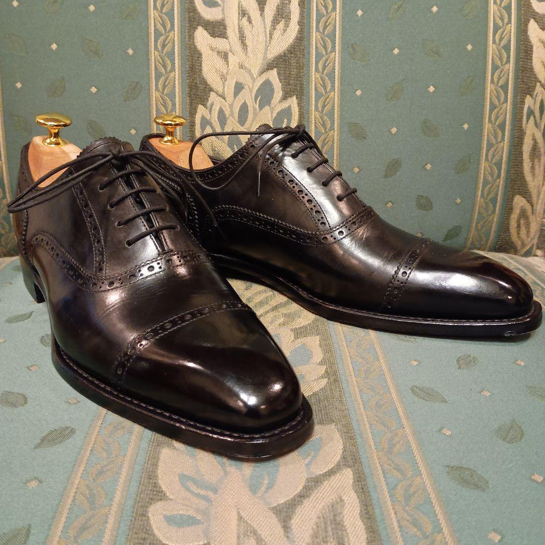 【SHETLANDFOX】クォーターブローグ 黒　　24.5cm