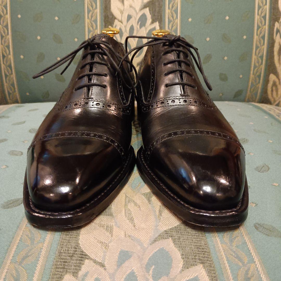 【SHETLANDFOX】クォーターブローグ 黒　　24.5cm