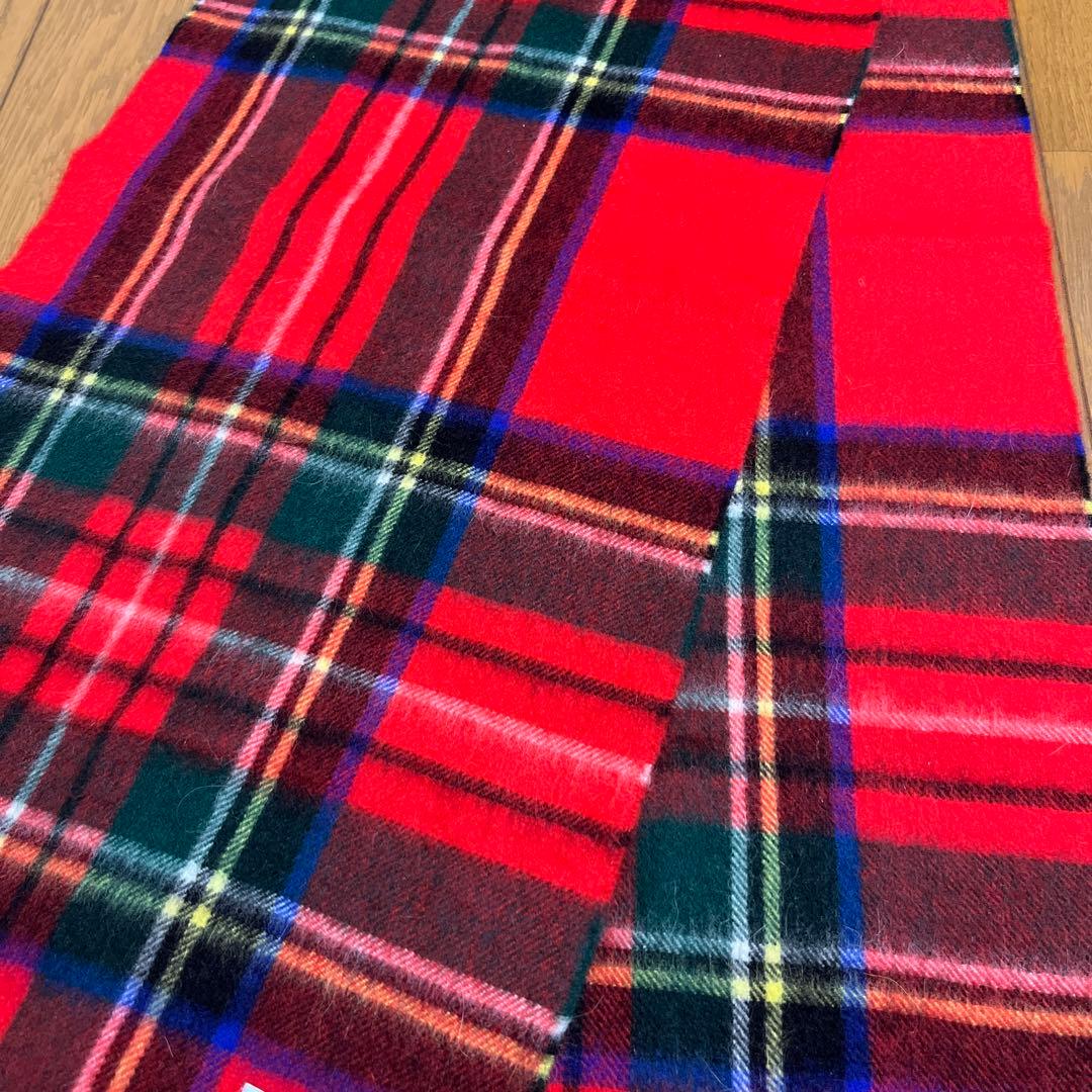 未使用★Scottish Tradition マフラー　チェック×レッド系