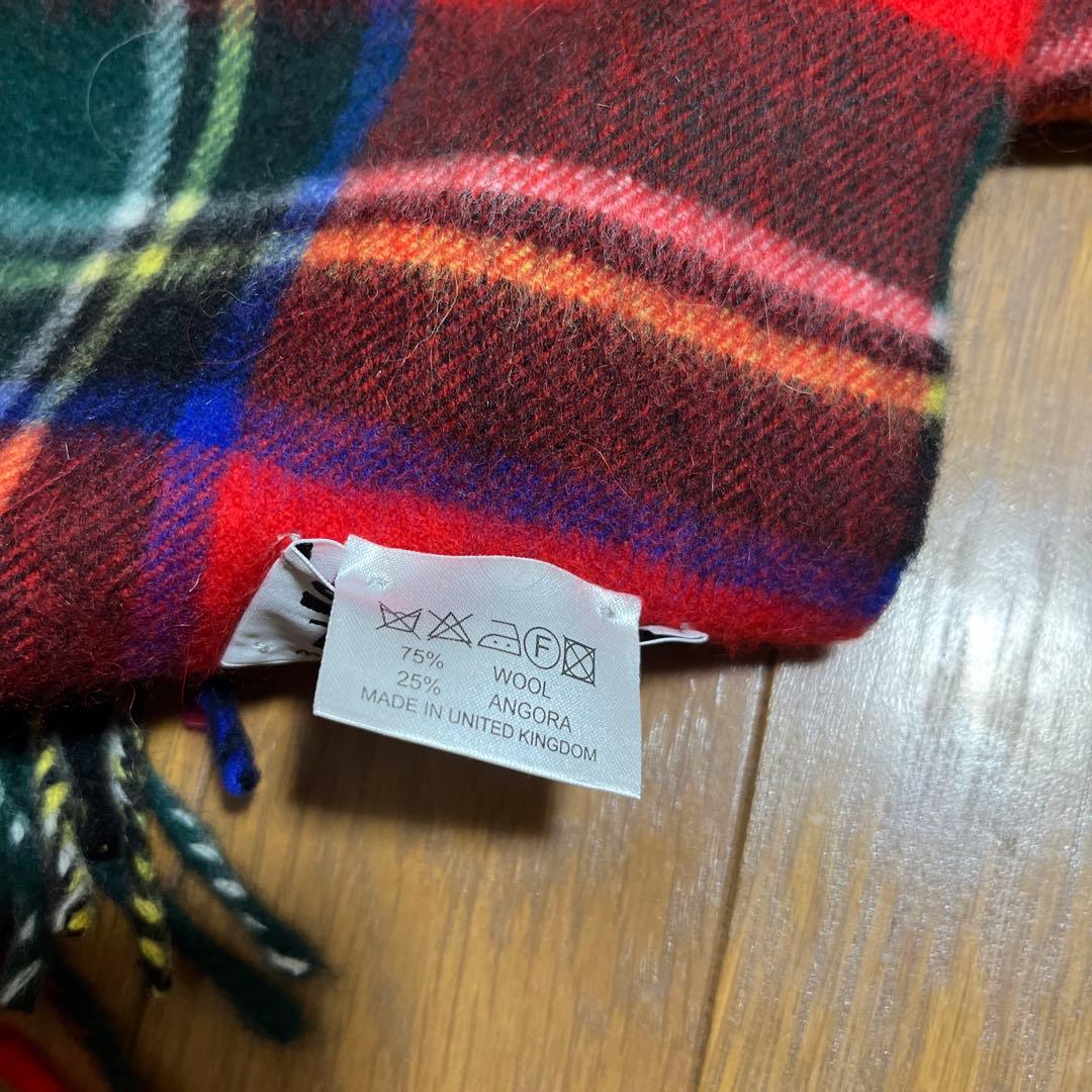 未使用★Scottish Tradition マフラー　チェック×レッド系