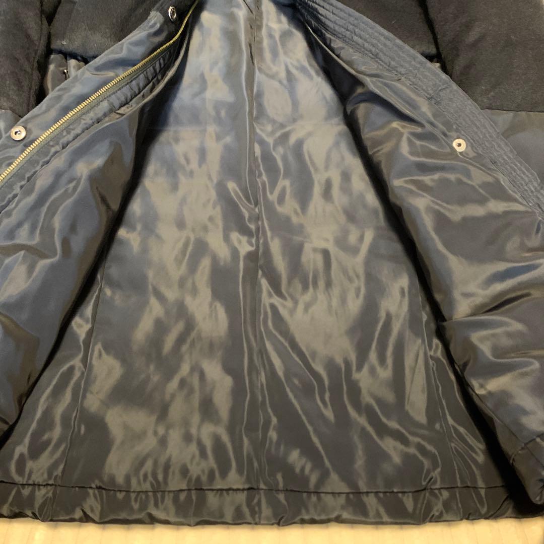 【美品】ダーマコレクションフード付きネイビー カシミヤダウンコート