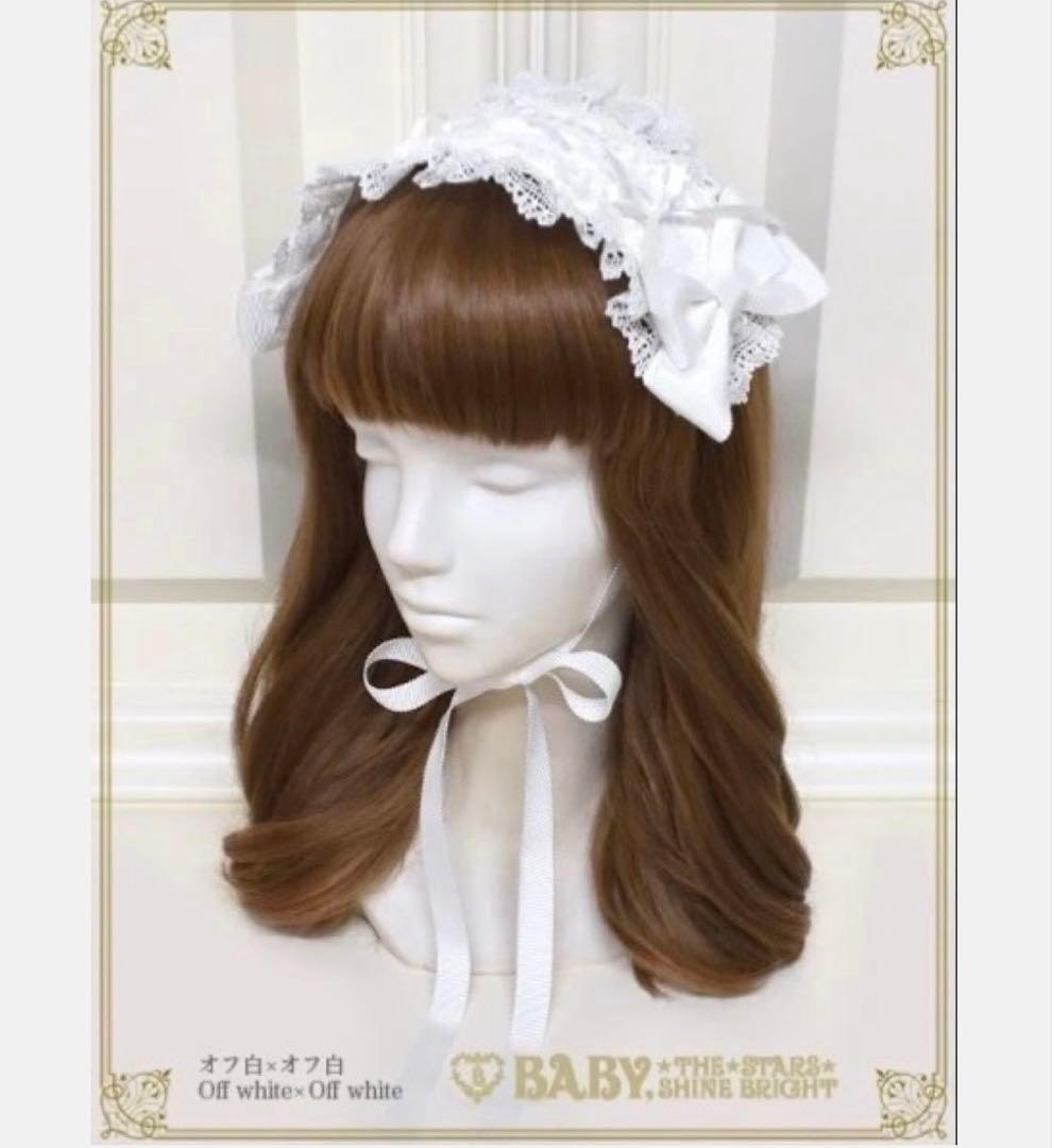 はしごレースのスピンドールヘッドドレス（バーバリー） オフ白