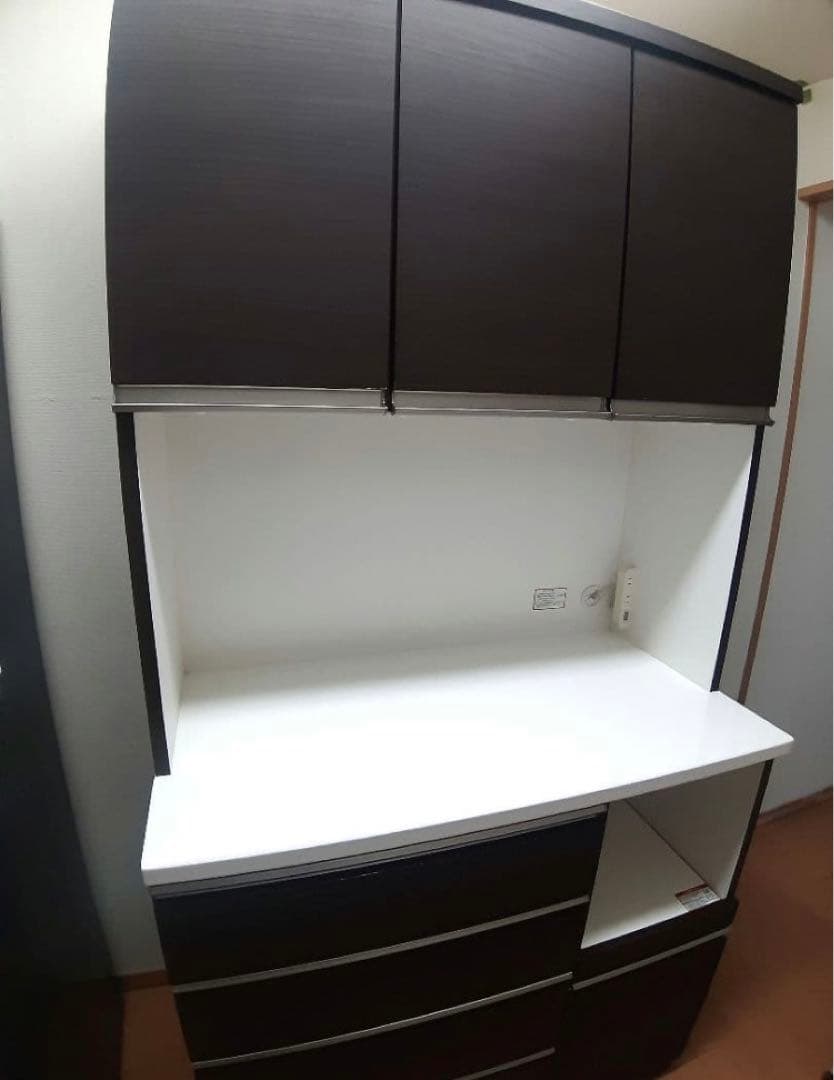 ニトリ　キッチンボード　食器棚　100㎝　ブラウン