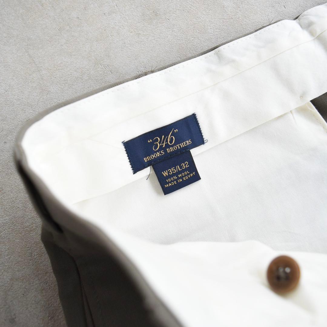 90s ブルックスブラザーズ ツータックスラックス ベージュ未使用W35 L32
