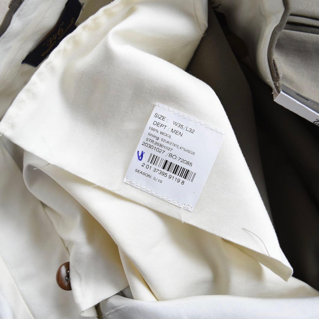 90s ブルックスブラザーズ ツータックスラックス ベージュ未使用W35 L32