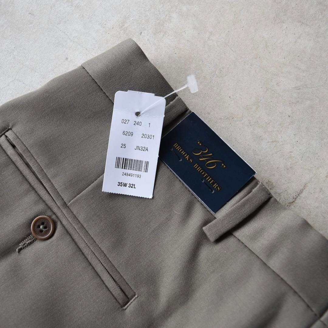 90s ブルックスブラザーズ ツータックスラックス ベージュ未使用W35 L32
