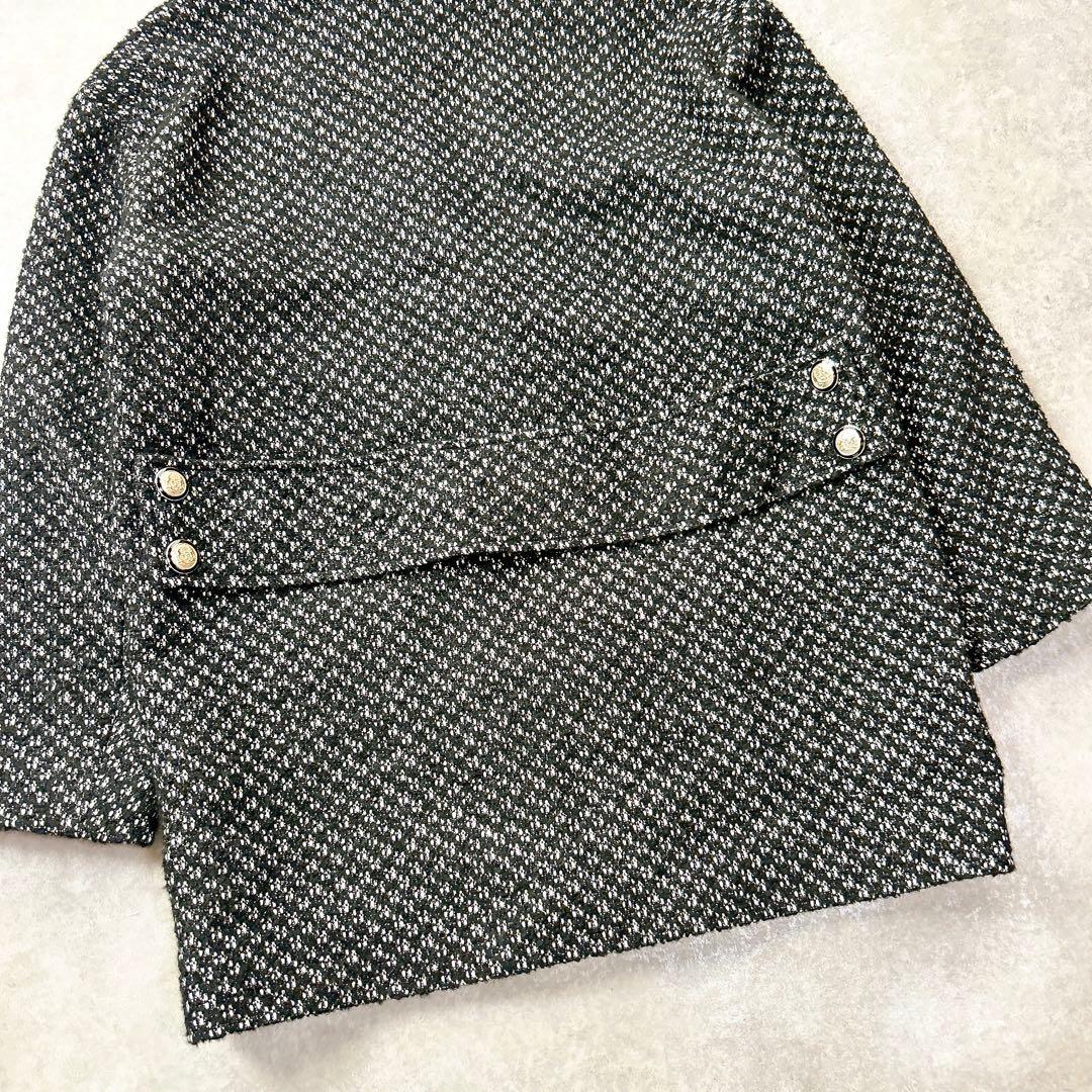 【美品】maje マージュ　アルパカ混ツイードジャケット　金ボタン　ゆったり　L