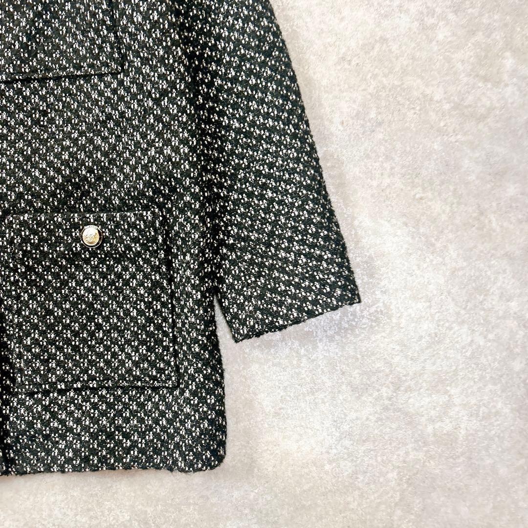 【美品】maje マージュ　アルパカ混ツイードジャケット　金ボタン　ゆったり　L