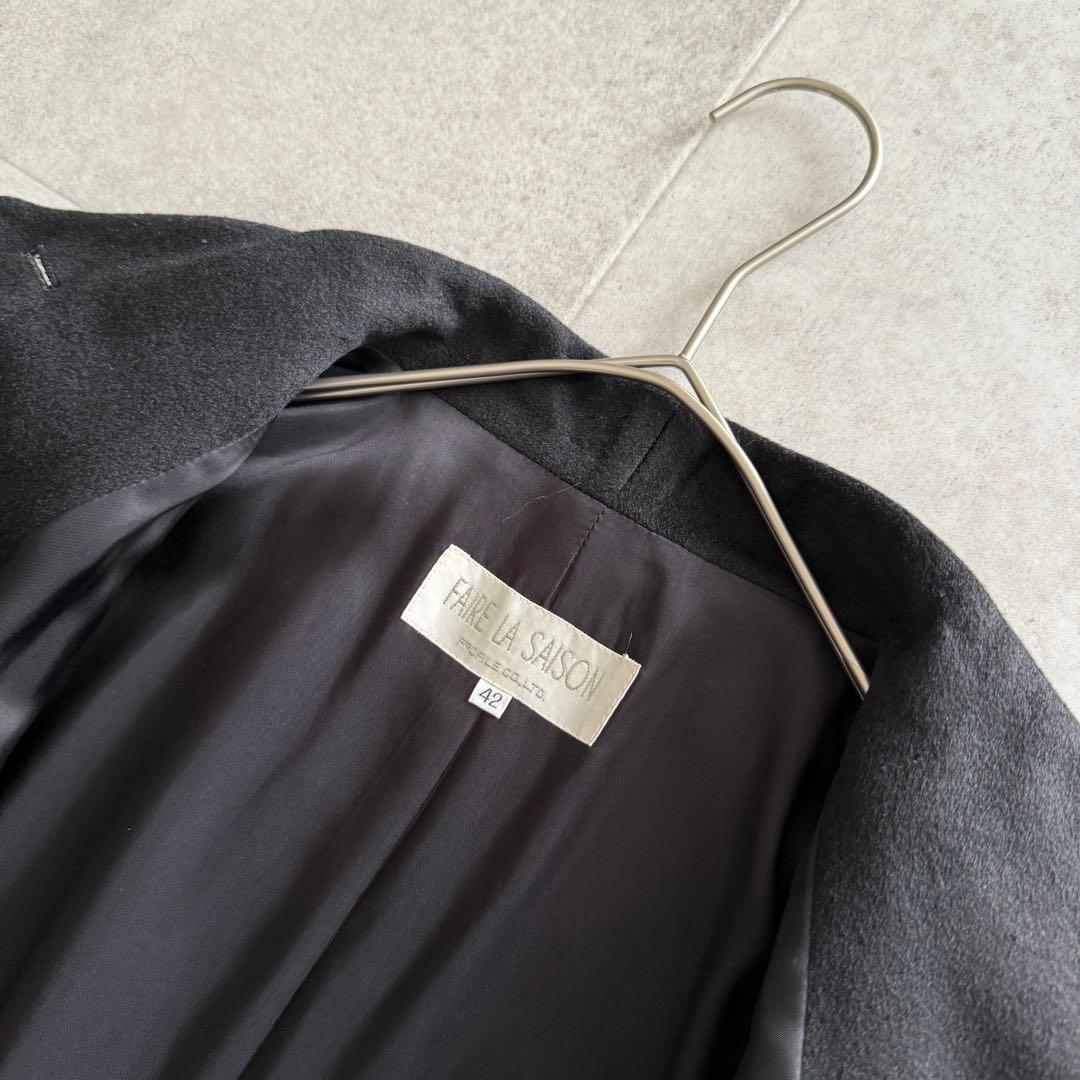 ロロピアーナ　スーパーロングコート　カシミヤ100% 黒　42 大きいサイズ