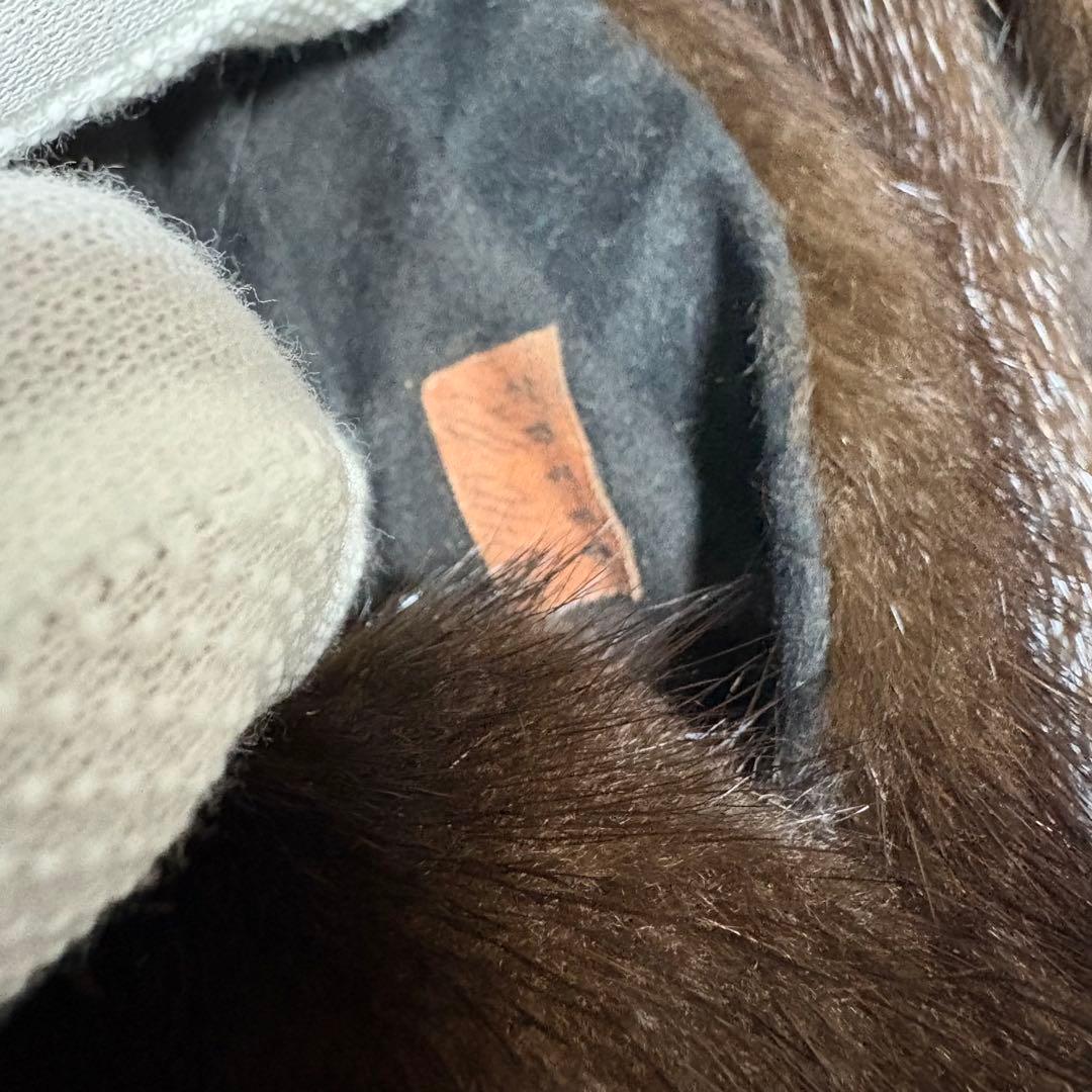 リアル ファー ミドルコート 毛皮コート ダークブラウン