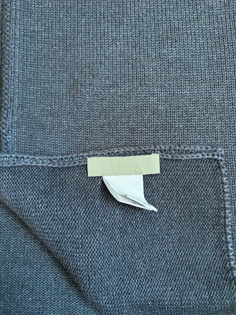 【新品未使用】cruciani ウール ネイビー 大判マフラー
