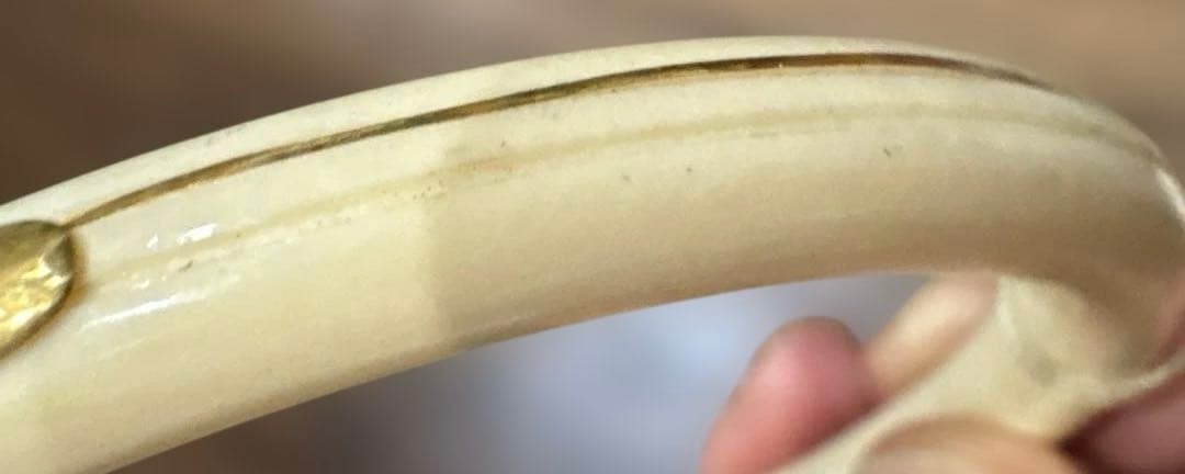 ヴィンテージ　象牙風　　バングル　刻印入