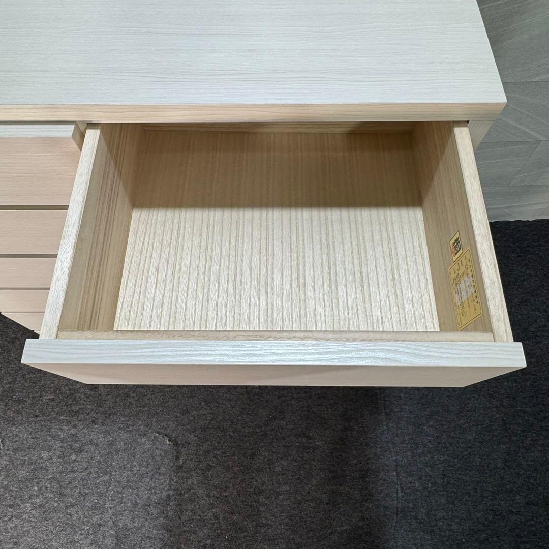 丸田木工 ウッドチェスト 幅104-6段 ホワイト 完成品 d3536 CUBE