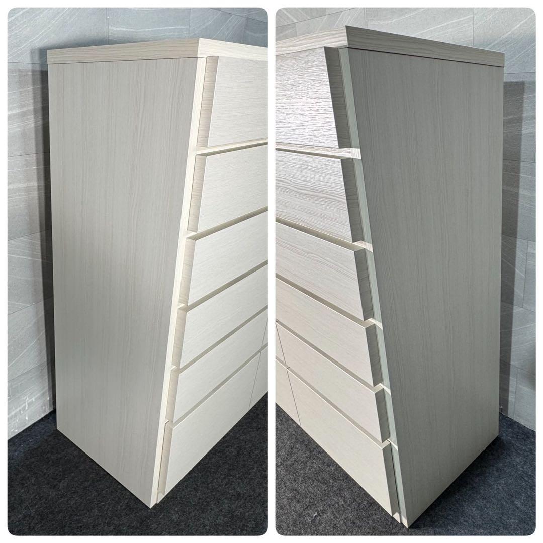 丸田木工 ウッドチェスト 幅104-6段 ホワイト 完成品 d3536 CUBE