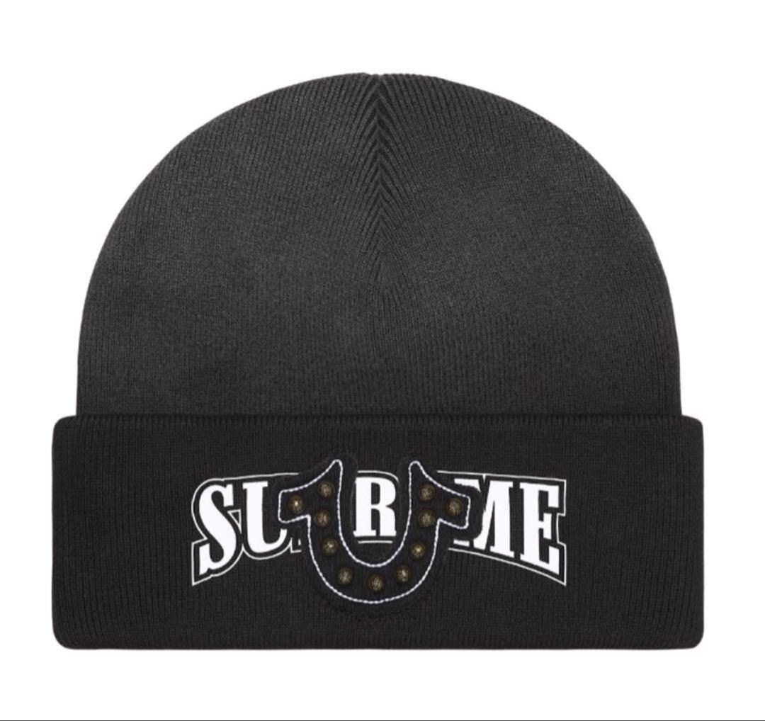 SUPREME True Religion ニット帽 ロゴ パッチ付き 黒