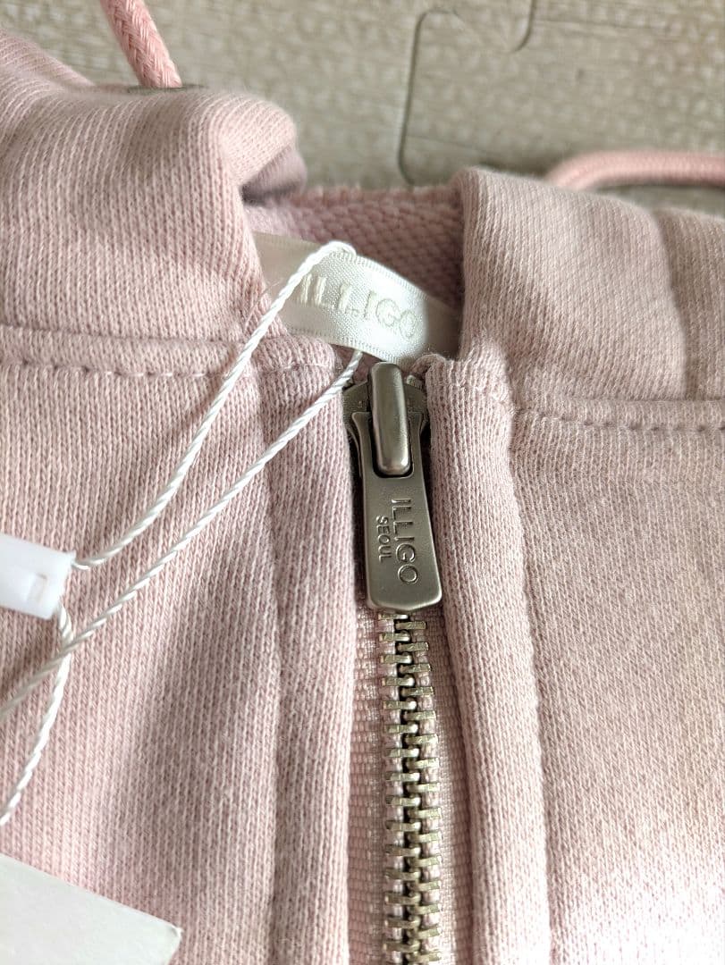 ILLIGO MUSINSA ロゴパッチジップアップパーカー　ライトピンクМ