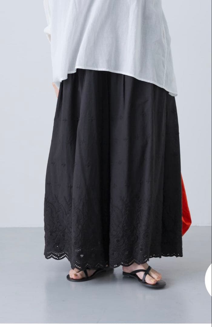 かぐれ　刺繍ティアードパンツ