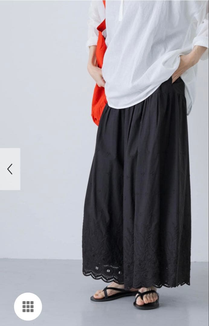 かぐれ　刺繍ティアードパンツ