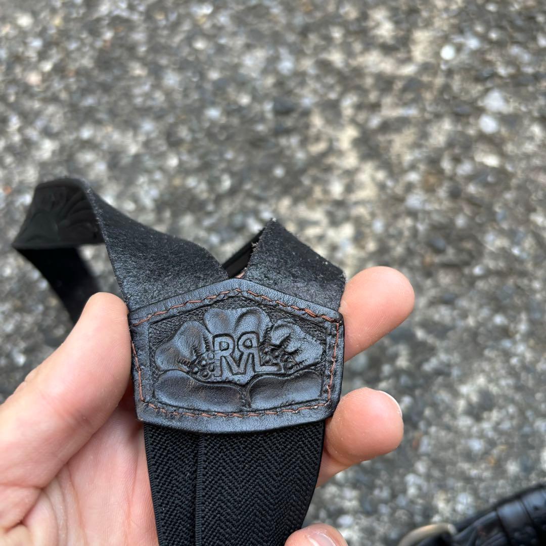 DOUBLE RL RRL サスペンダー ブラック レザー 革