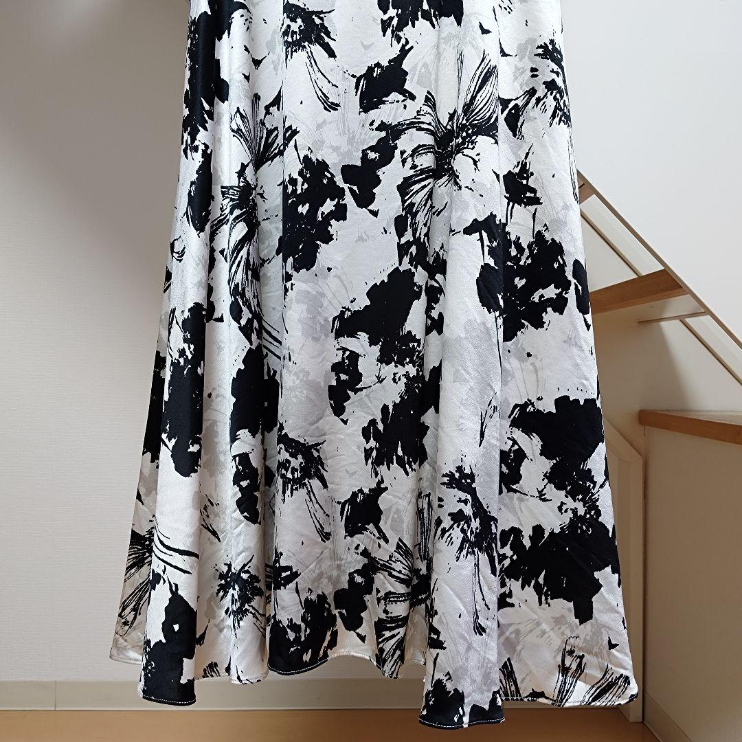 4 M 9号 エルケイ 銀座クチュール ブラック ホワイト ワンピース ドレス