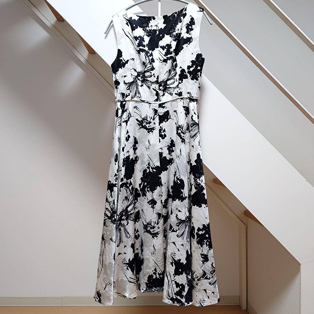 4 M 9号 エルケイ 銀座クチュール ブラック ホワイト ワンピース ドレス