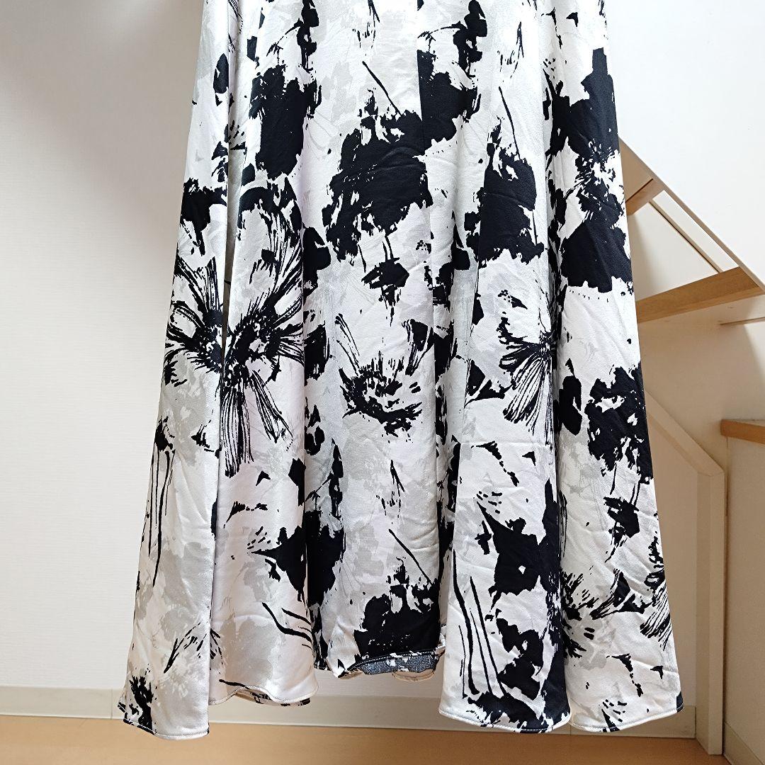 4 M 9号 エルケイ 銀座クチュール ブラック ホワイト ワンピース ドレス