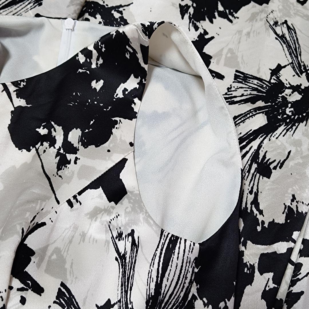 4 M 9号 エルケイ 銀座クチュール ブラック ホワイト ワンピース ドレス