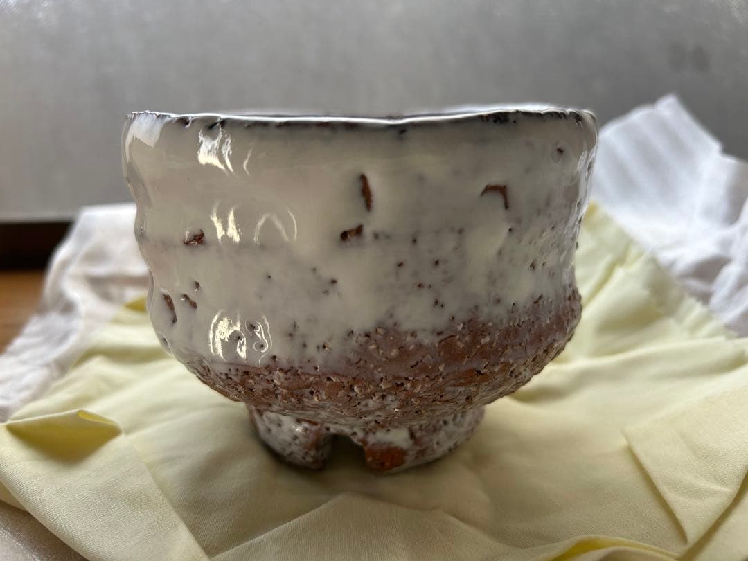 ど*読様 萩焼　北浜山　泥詩　茶碗 滴り釉薬 木箱付き