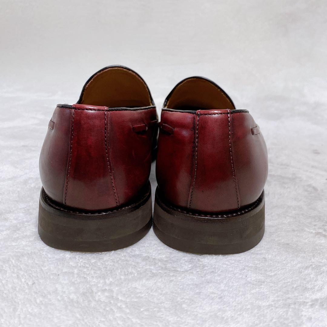 美品　バーウィック　タッセルローファー　バーガンディ　UK7.5　27cm　革靴