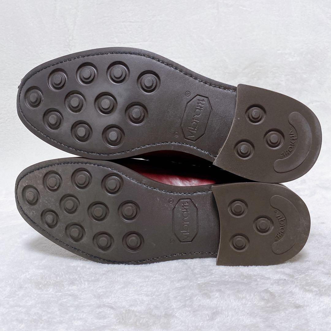 美品　バーウィック　タッセルローファー　バーガンディ　UK7.5　27cm　革靴