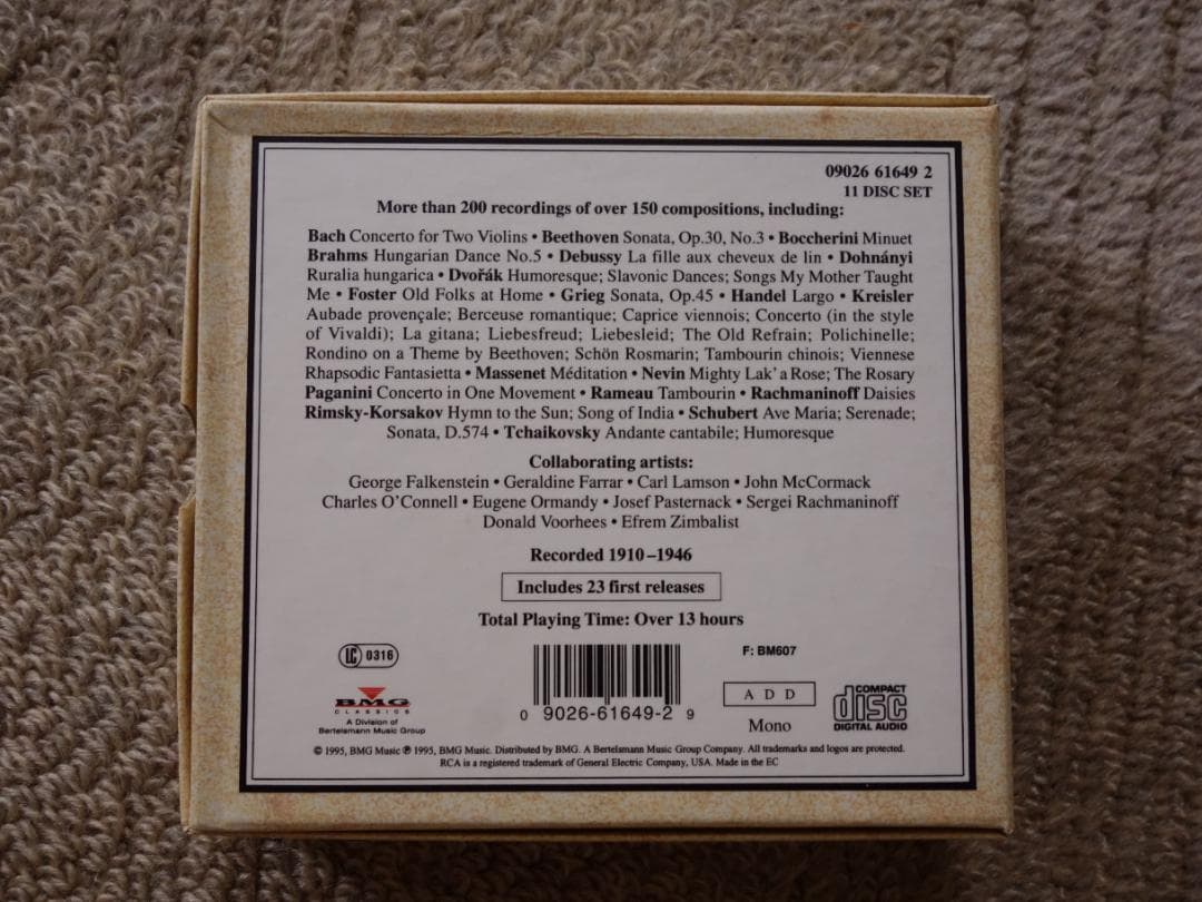 【初期盤 11枚組】フリッツ・クライスラー　RCA全録音集