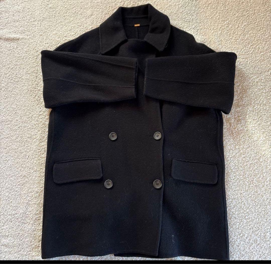 Mila Owen コート 衿ストラップハーフ丈リバーPコート