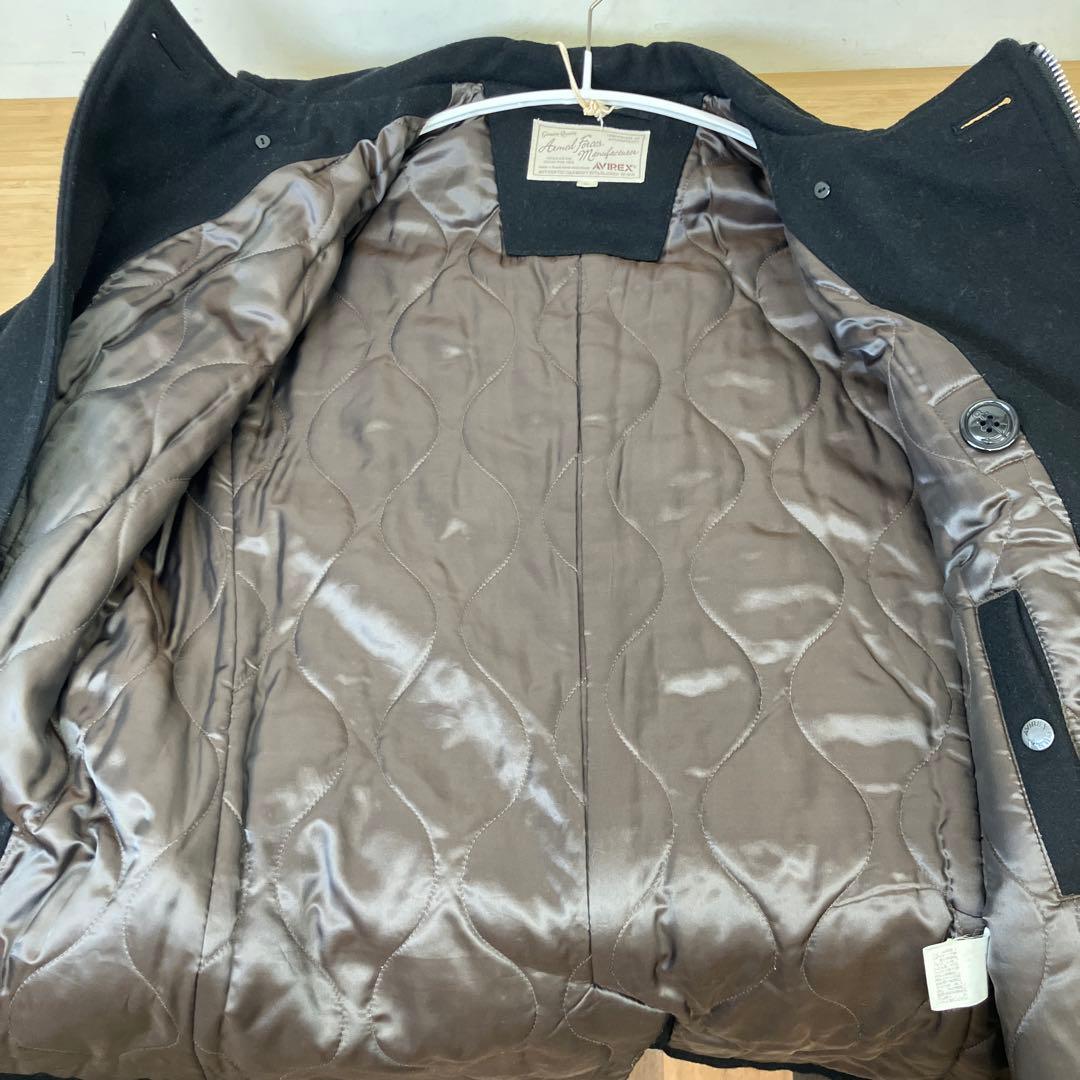 AVIREX ウールピーコート XL ブラック