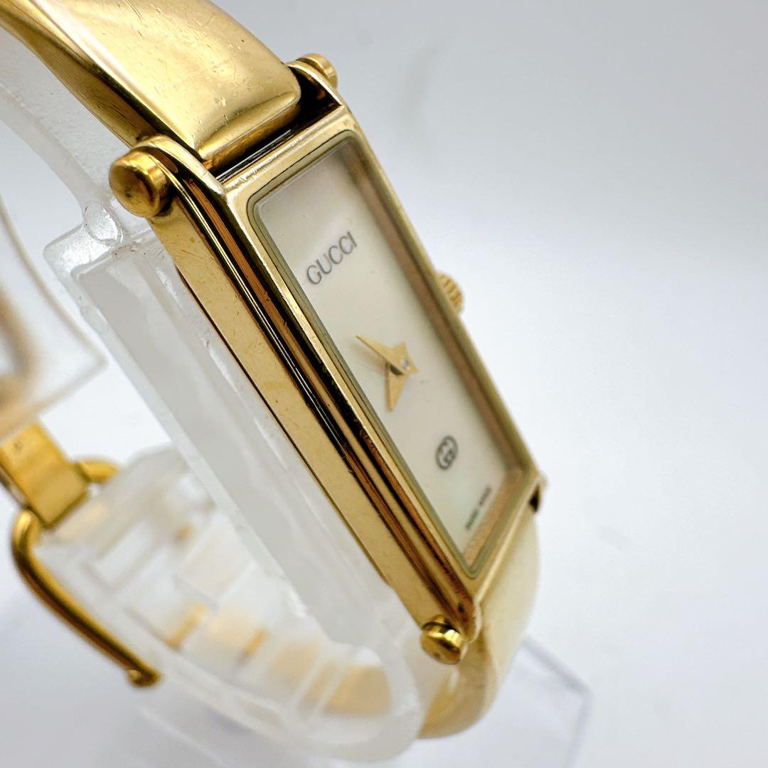 美品 稼動品 GUCCI グッチ 1500 ゴールド シェル レディース腕時計