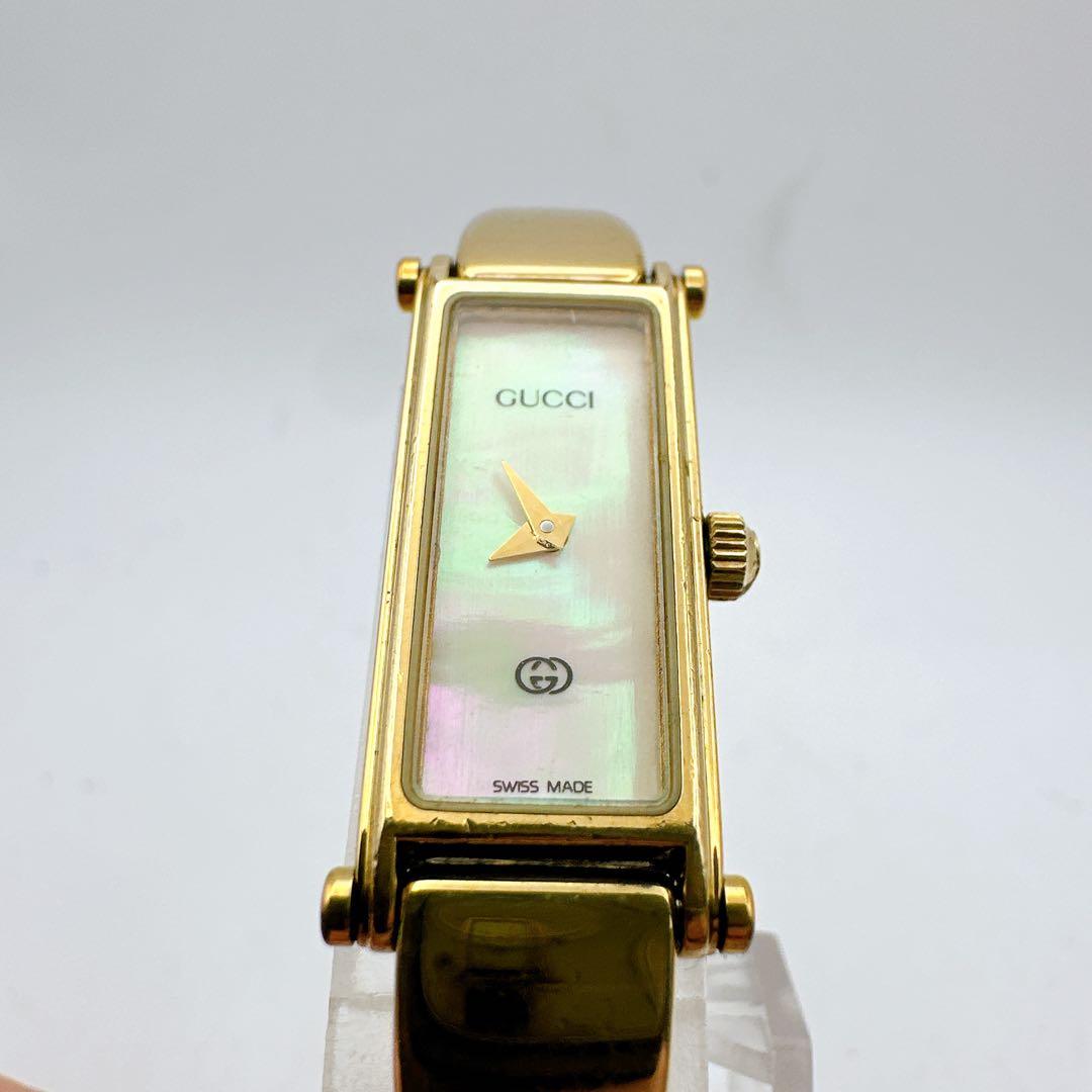 美品 稼動品 GUCCI グッチ 1500 ゴールド シェル レディース腕時計