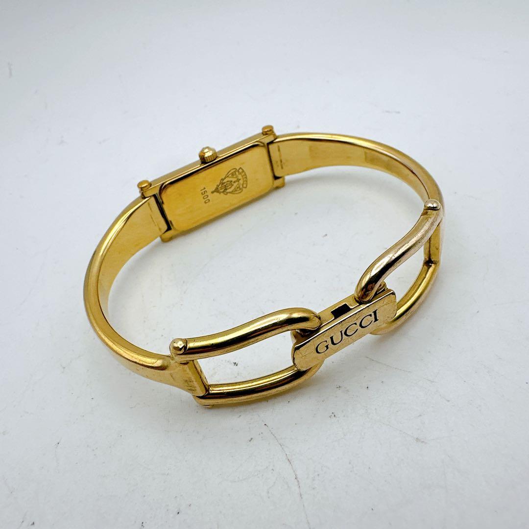 美品 稼動品 GUCCI グッチ 1500 ゴールド シェル レディース腕時計