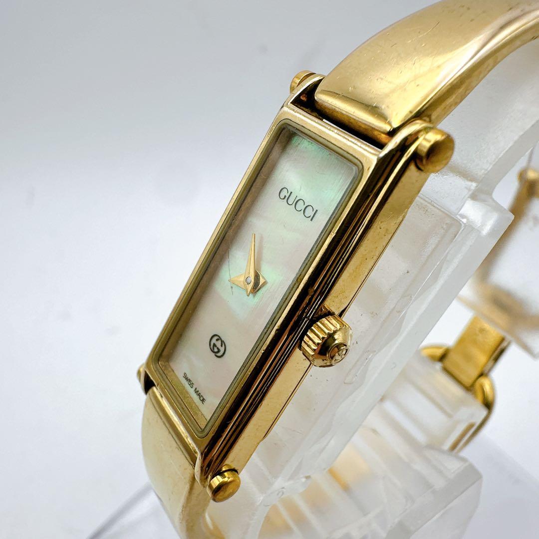美品 稼動品 GUCCI グッチ 1500 ゴールド シェル レディース腕時計
