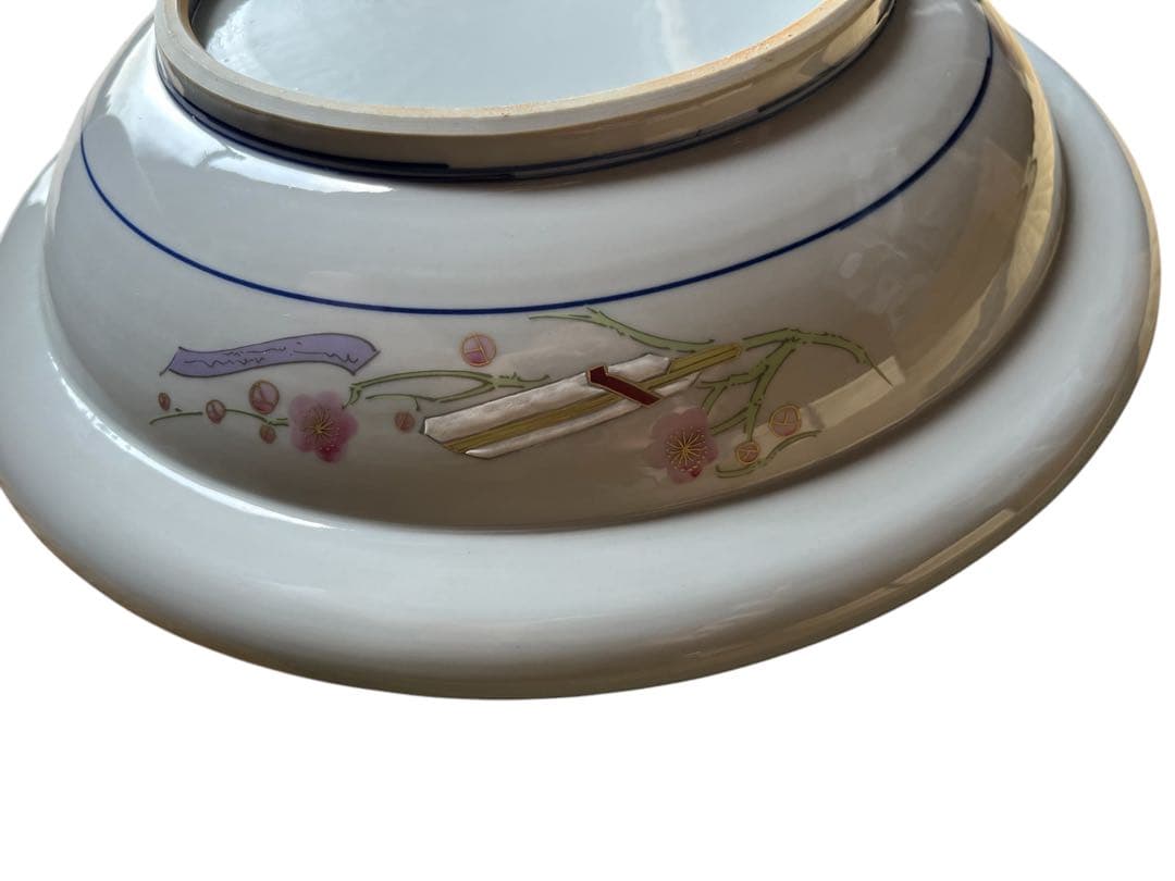 美品 九谷焼 弥与衛門窯 皇后陛下御麗筆 良子女王 雛の図 御絵皿 桐箱 塗箱