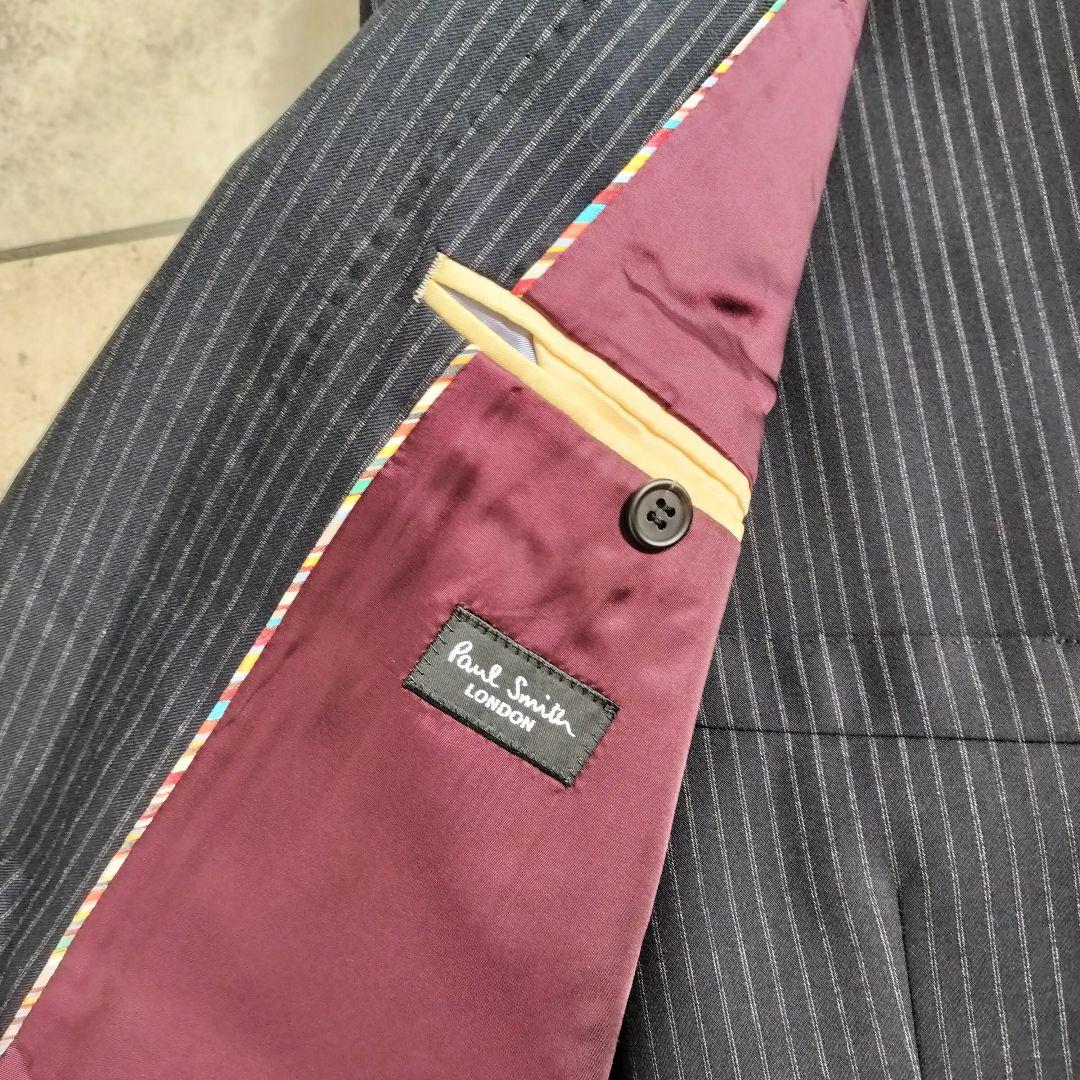 Paul Smith ネイビー ストライプ 3ピース2Bスーツｌ総裏
